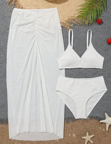 
						Costum de baie Shein Kids, alb
