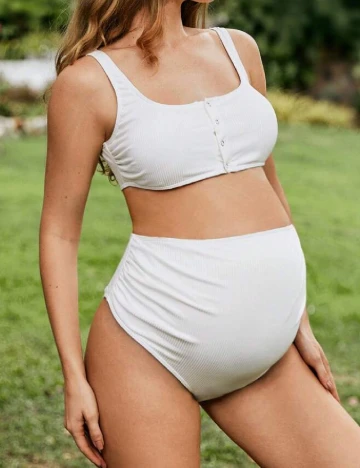 Costum de baie SHEIN Maternity, alb