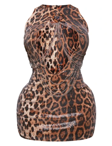 Rochie scurta PRETTYLITTLETHING, animal print