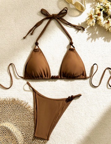 
						Costum de baie SHEIN, maro