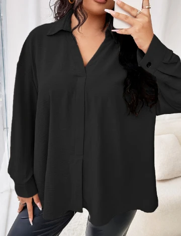 Camasa SHEIN CURVE, negru Negru