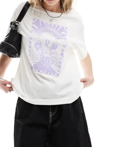 Tricou Monki, alb Alb