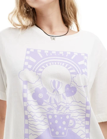Tricou Monki, alb Alb