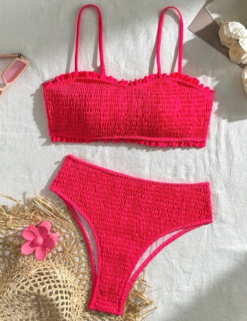 
						Costum de baie SHEIN, roz