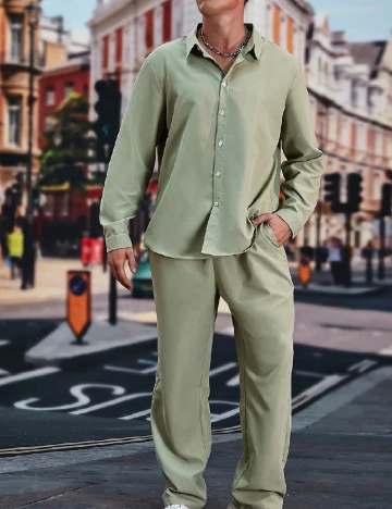 Compleu SHEIN Plus Size Men, verde Verde