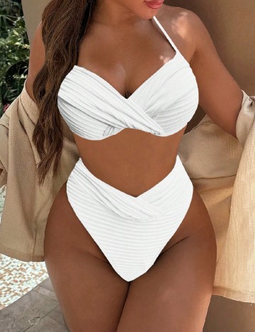 
						Costum de baie SHEIN, alb
