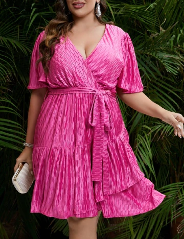 Rochie scurta Double Crazy Plus Size, roz