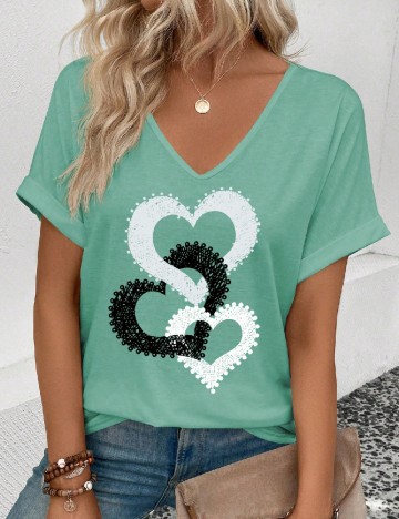 
						Tricou SHEIN, turcoaz