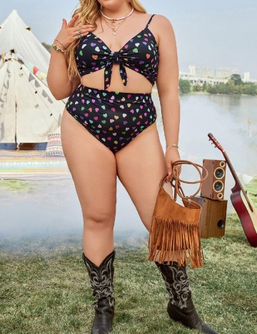 
						Costum de baie SHEIN CURVE, negru