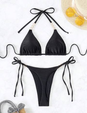 
						Costum de baie SHEIN, negru