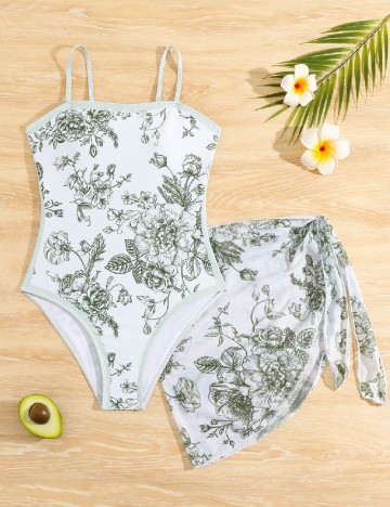 
						Costum de baie Shein Kids, verde