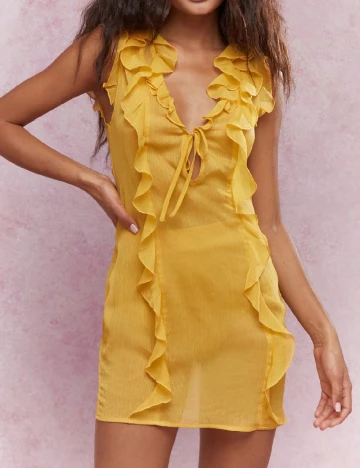 Rochie scurta SHEIN, galben