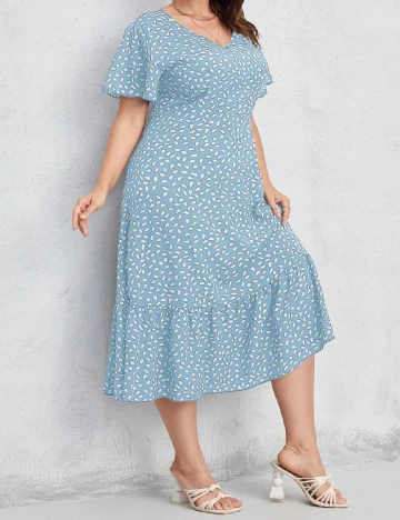 Rochie medie SHEIN CURVE, albastru