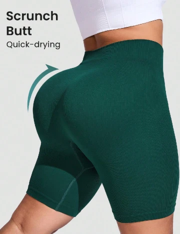Colanti scurti SHEIN CURVE, verde inchis