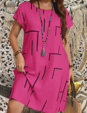 
						Rochie scurta Emery Rose Curve, roz