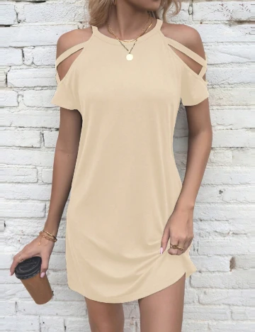 Rochie scurta SHEIN, crem Crem