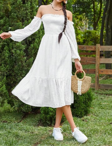 
						Rochie medie SHEIN, alb