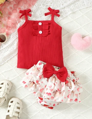 Compleu Shein Kids, rosu Rosu