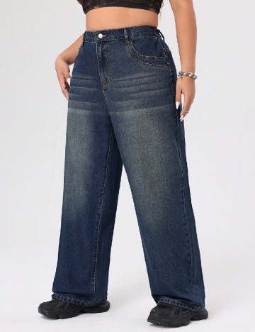 
						Blugi SHEIN CURVE, albastru