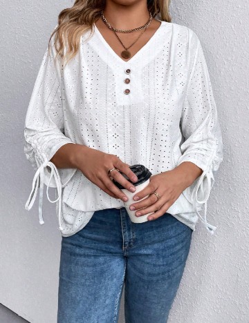 
						Bluza SHEIN CURVE, alb