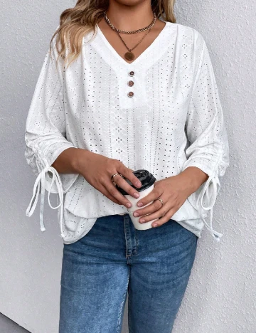 Bluza SHEIN CURVE, alb