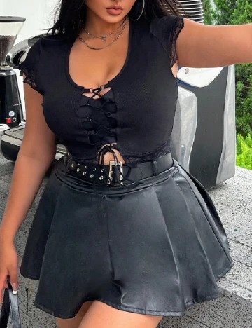 Top SHEIN CURVE, negru Negru