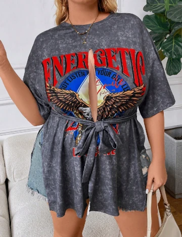 Tricou SHEIN CURVE, gri