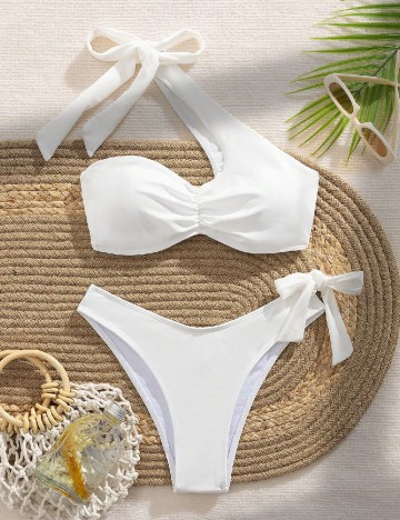 
						Costum de baie SHEIN, alb