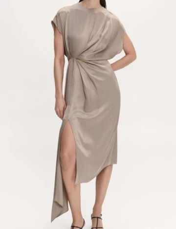 Rochie medie Mango, bej Crem