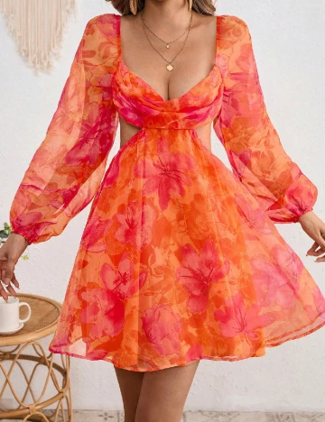 Rochie scurta SHEIN, portocaliu