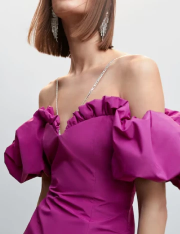 Rochie scurta Mango, magenta Roz
