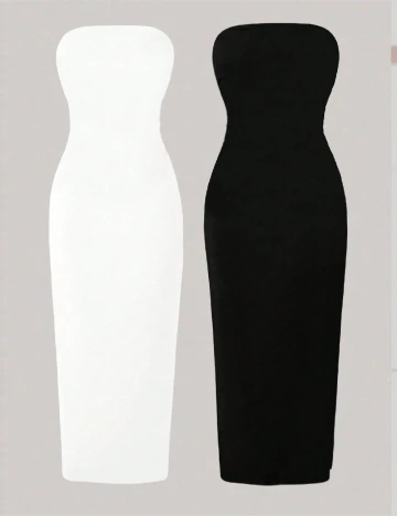 Set Rochii 2 bucati SHEIN CURVE, alb/negru