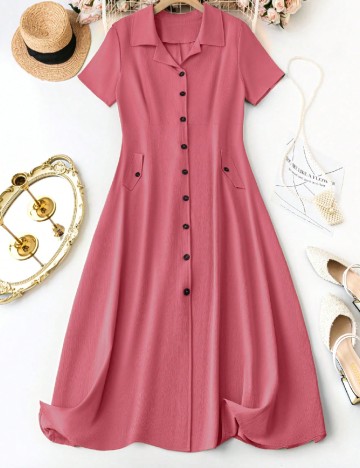 
						Rochie medie SHEIN CURVE, roz