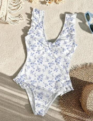 Costum de baie SHEIN, alb Alb