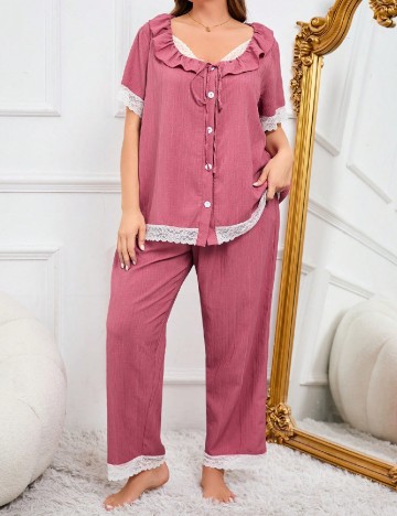 
						Pijama SHEIN CURVE, roz