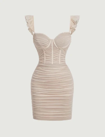 Rochie scurta SHEIN, crem