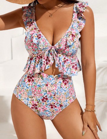 
						Costum de baie SHEIN, floral print
