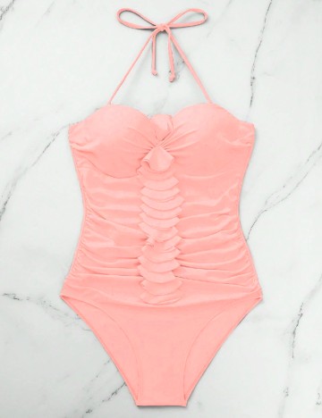 
						Costum de baie SHEIN, roz