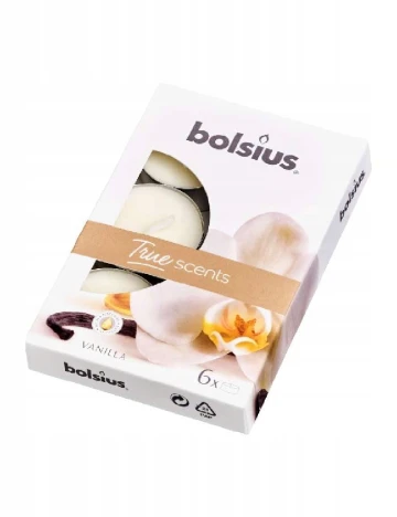 Set lumanari parfumate 6 bucati Bolsius, alb Alb