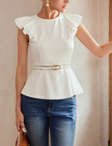 Bluza MOTF, alb Alb