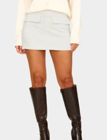 Fusta PRETTYLITTLETHING, gri deschis