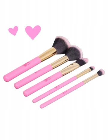 Set pensule de machiaj 5 bucati Barbie, roz Roz