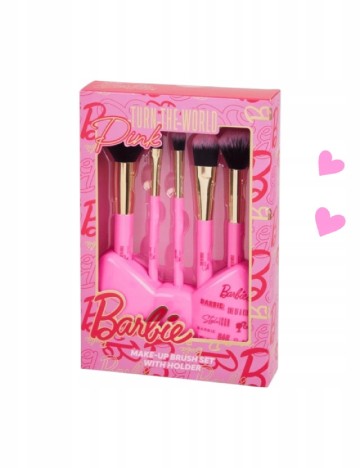 Set pensule de machiaj 5 bucati Barbie, roz