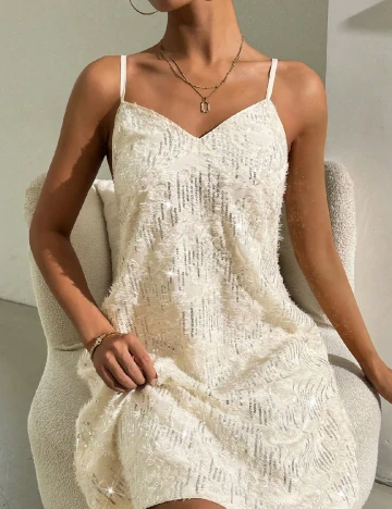 Rochie scurta SHEIN, crem Crem