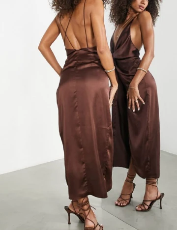 Rochie medie ASOS, maro