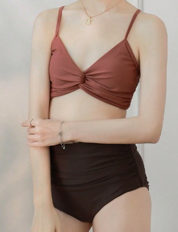 
						Costum de baie SHEIN, maro