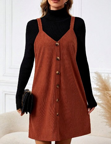 
						Rochie scurta SHEIN, caramiziu
