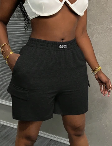 Pantaloni scurti SHEIN, negru Negru