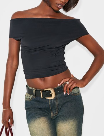 
						Top PRETTYLITTLETHING, negru