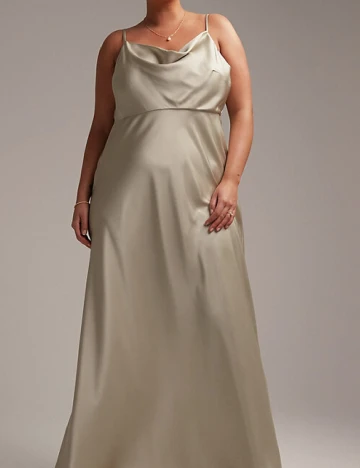 Rochie lunga ASOS Curve, bej Crem